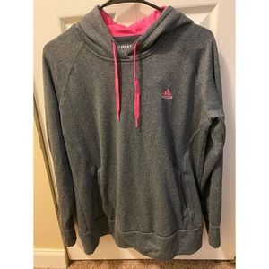 Adidas Pink & Gray Hoodie Sz Large